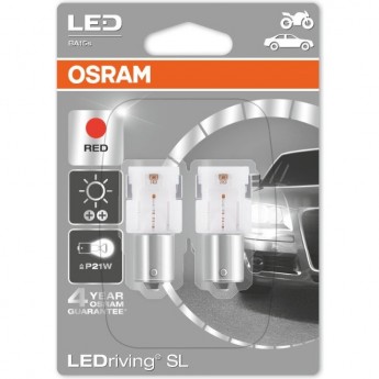 Автолампы OSRAM P21W LEDRIVING SL Standart RED 7458R-02B (2 шт)