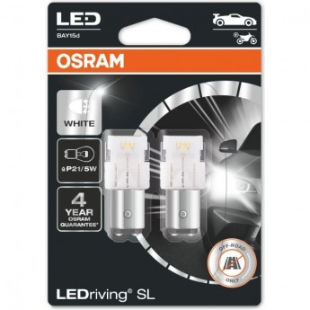 Комплект LED ламп OSRAM ≜ P21/5W LEDRIVING SL 7528DWP-02B GEN3 - Белые