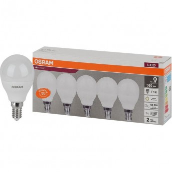 Лампа светодиодная LED OSRAM VALUE LVCLP60 7SW/830 7Вт E14 230В 2х5 RU (уп.5шт)
