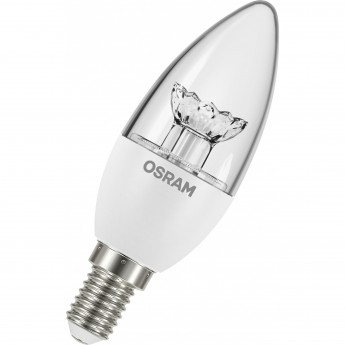 Лампа светодиодная OSRAM LED 5.4Вт Е14 LS CLB40 тепло-белый прозрачная свеча